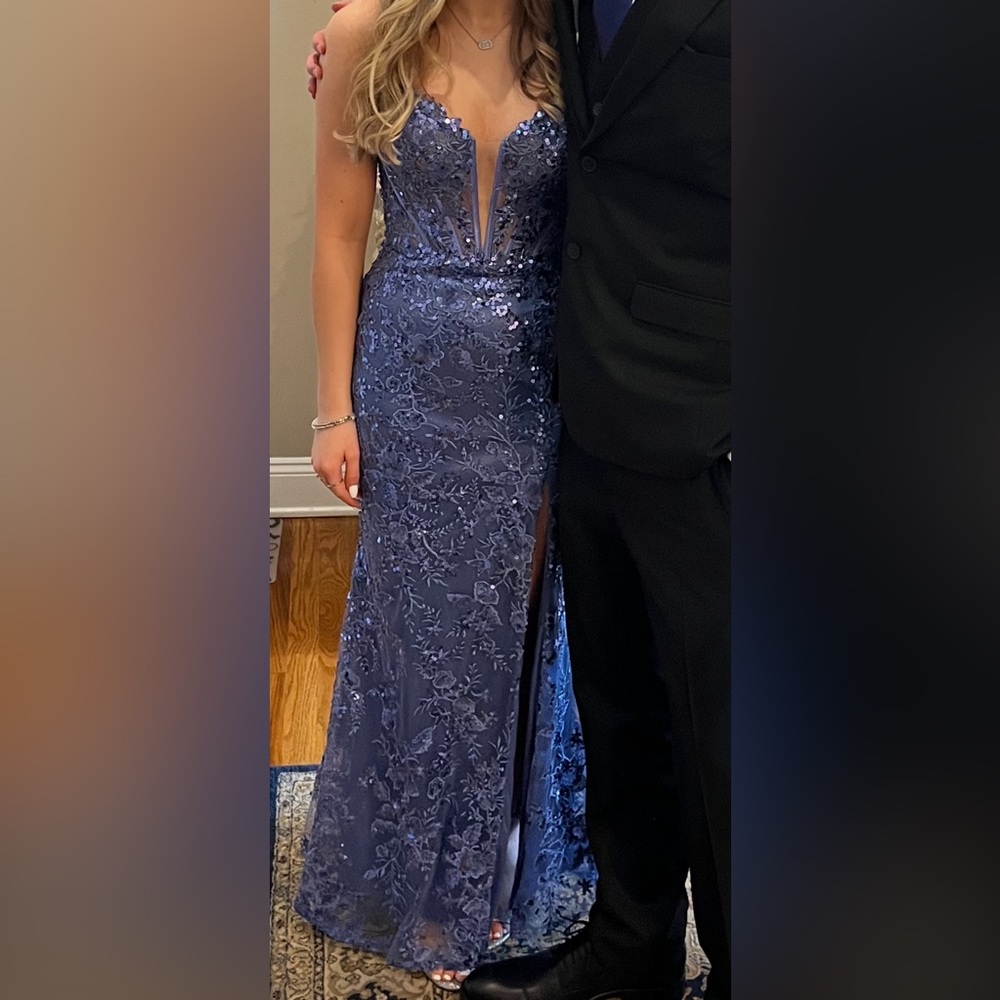 Sherri Hill Periwinkle (blue/purple) Corset Gown